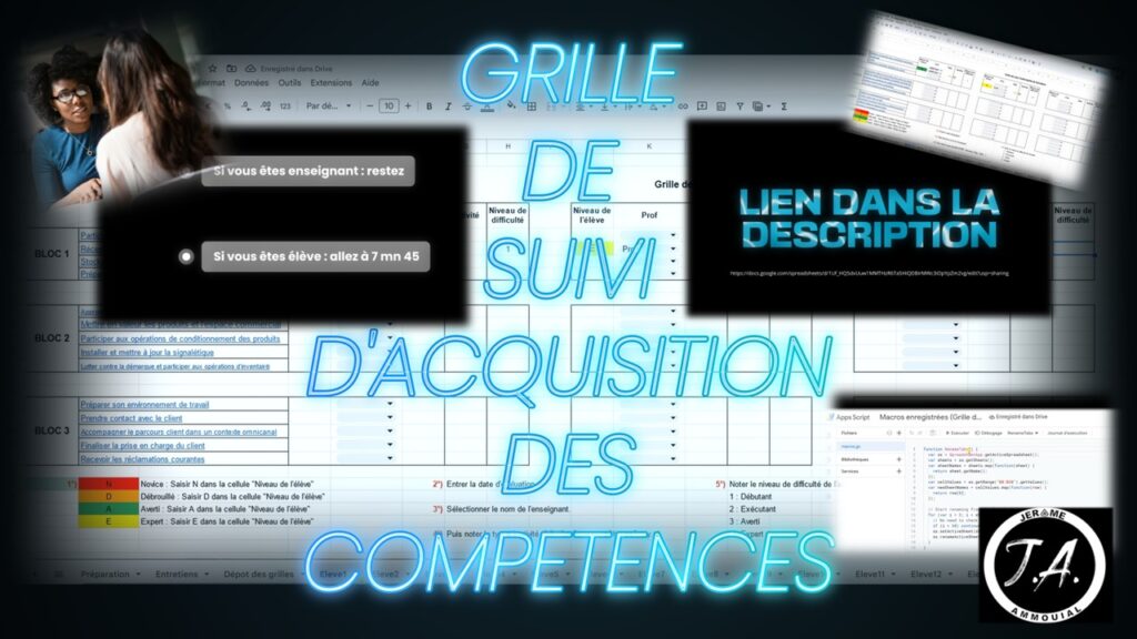 Exemple de grille de suivi d'acquisition des compétences en vente